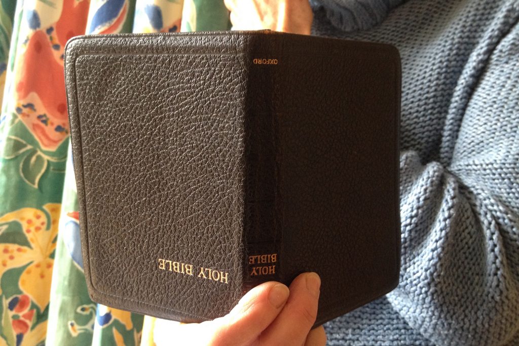 Photo of upside down Bible