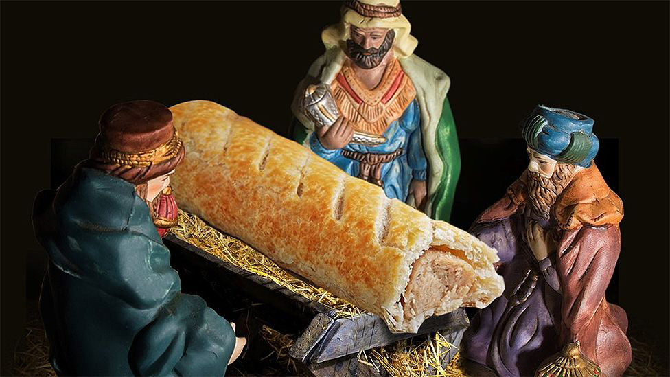 Photo of the sausage roll nativity from Greggs