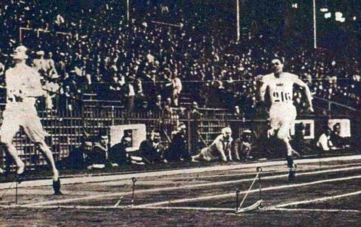 Eric Lidell winning the 400m final at the Paris Olympics in 1924