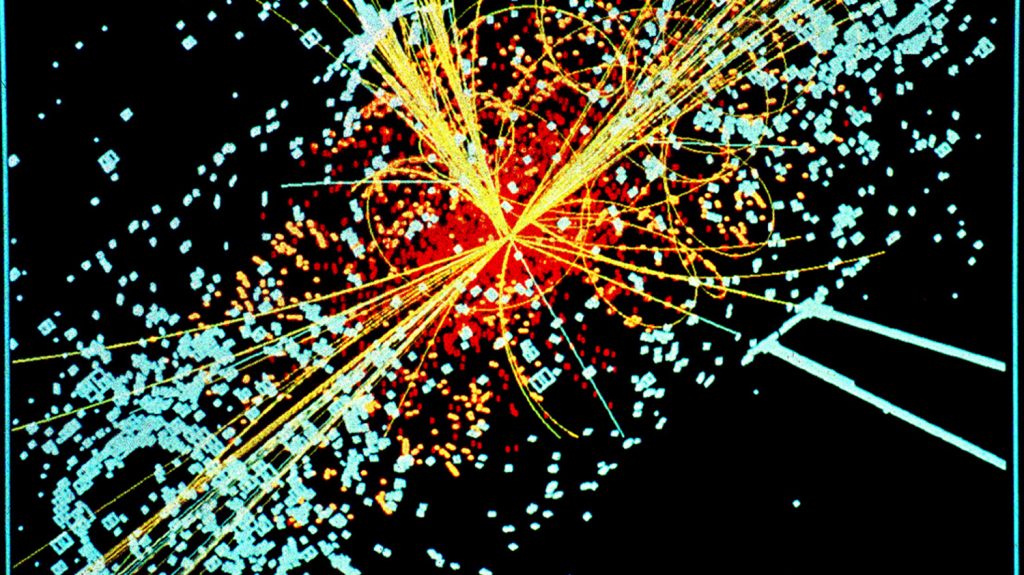 Simulation image of Higgs boson generation