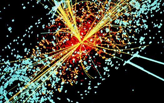 Simulation image of Higgs boson generation